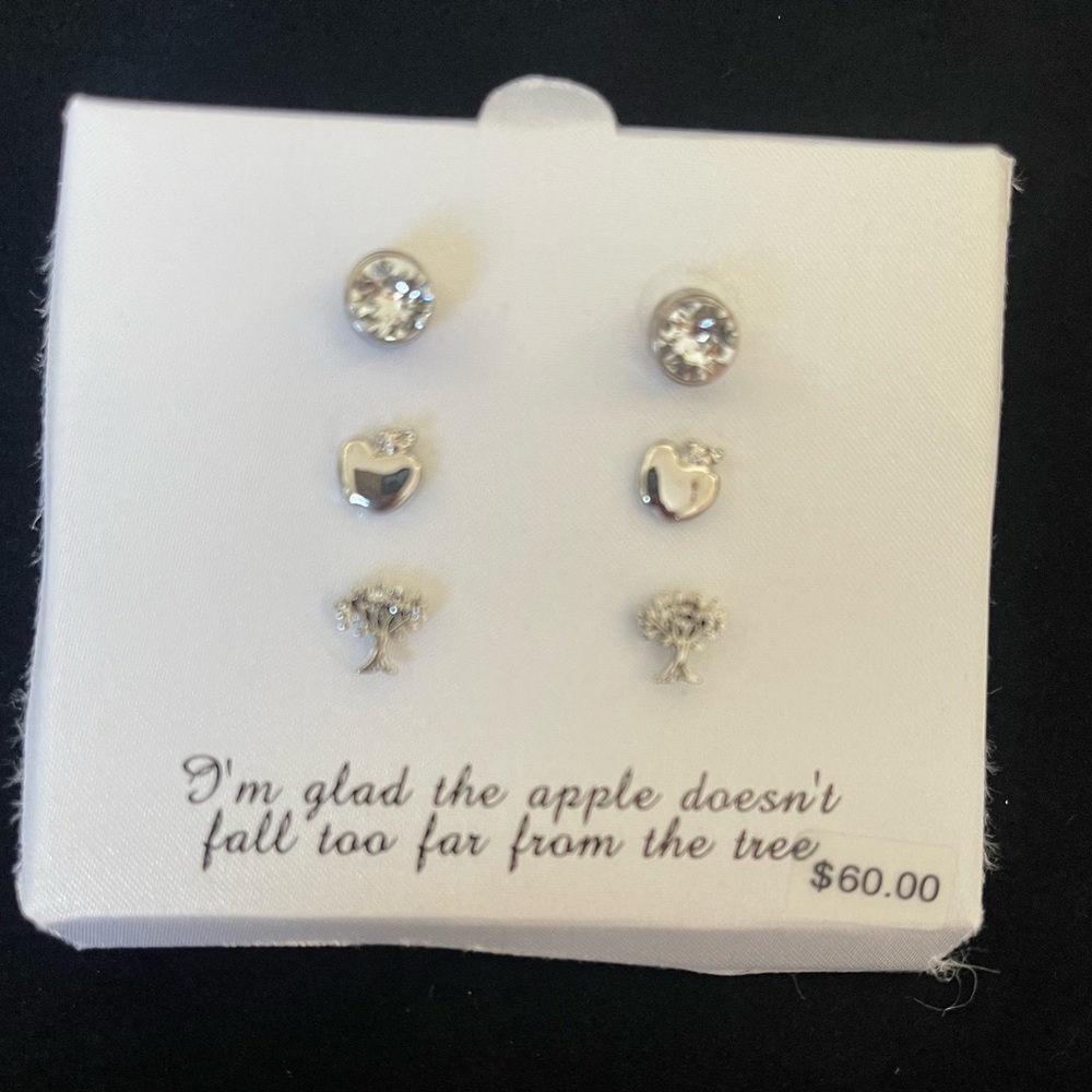 Elegant Silver Earring Trio Set